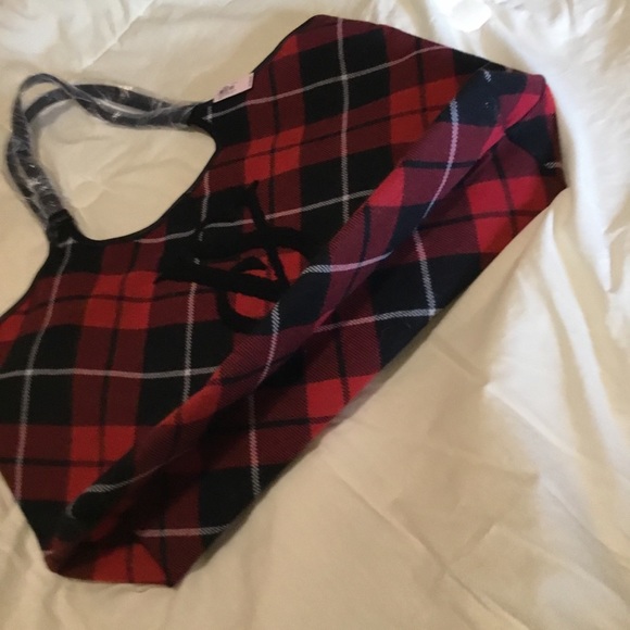 VICTORIA'S SECRET Limited Edition Red Plaid Tote Bag - Picture 9 of 11